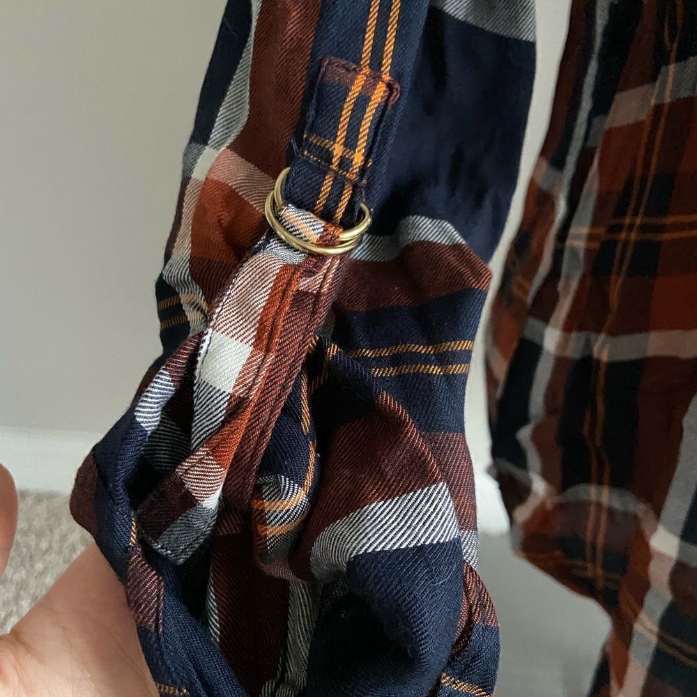 Dynamite Orange & Navy Flannel Shirt - Picture 3 of 4
